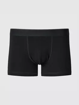Трусы-Боксеры из хлопка низкая посадка Uniqlo, цвет 09 черный