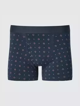 Трусы-Боксеры из хлопка с принтом Uniqlo, цвет 69 синий