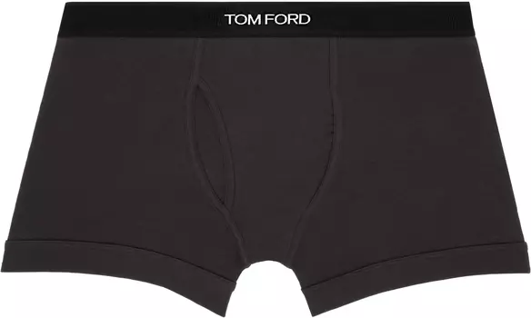 Трусы-боксеры из серого хлопка TO FORD TOM FORD, Dark mink