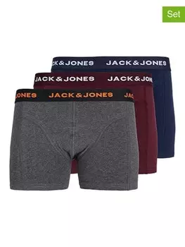 Трусы боксеры Jack & Jones 3er-Set: Boxershorts, цвет Dunkelblau/Grau