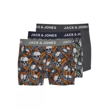 Трусы-боксеры Jack & Jones Hugo Skulls 3 units, серый