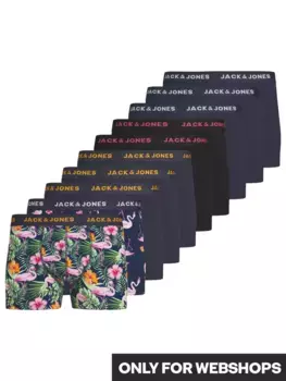 Трусы-боксеры Jack & Jones "JACFLAMINGO TRUNKS 10 PACK" (упаковка, 10 шт.), синий