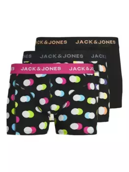Трусы-боксеры Jack & Jones "JACREESE TRUNKS 3 PACK SN" (упаковка, 3 шт.), черный