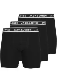Трусы-боксеры Jack & Jones "JACSOLID BOXER BRIEFS 3 PACK NOOS" (упаковка, 3 шт.), черный