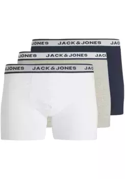 Трусы-боксеры Jack & Jones "JACSOLID BOXER BRIEFS 3 PACK NOOS" (упаковка, 3 шт.), серый
