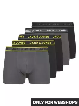Трусы-боксеры Jack & Jones "JACSPEED SOLID TRUNKS 5 PACK" (упаковка, 5 шт.), черный
