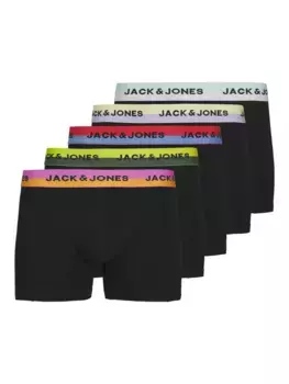 Трусы-боксеры Jack & Jones "JACSPLITTER SOLID TRUNKS 5 PACK BOX" (упаковка, 5 шт.), черный