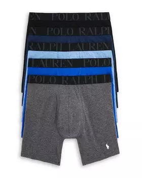 Трусы-боксеры классического кроя с эластичным поясом и логотипом Polo Ralph Lauren, 5 шт, мультиколор