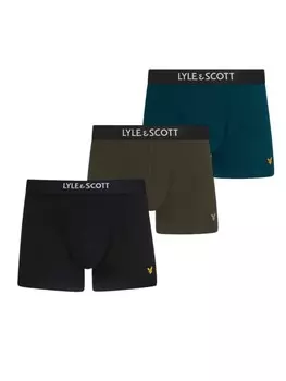 Трусы боксеры Lyle & Scott Boxer 3-Er Set, цвет Schwarz/Khaki/Dunkelblau