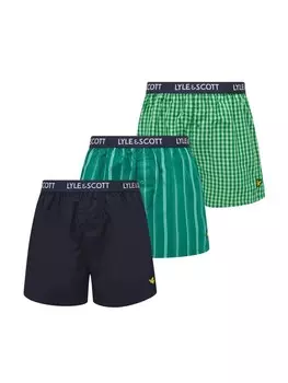 Трусы боксеры Lyle & Scott Boxer 3-Er Set, цвет Dunkelgrn/Grn/Dunkelblau