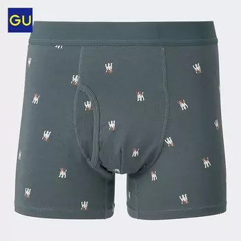 Трусы-боксеры мужские GU с рисунком, оранжевый