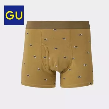 Трусы-боксеры мужские GU с рисунком, желтый
