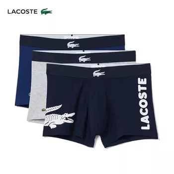 Трусы-боксеры мужские Lacoste, светло-серый / темно-синий