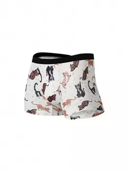 Трусы-боксеры мужские с принтом, белый