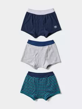 Трусы-Боксеры полосатые, 3 пары Uniqlo, цвет 69 синий