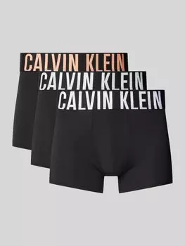 Трусы-боксеры с эластичным поясом и этикеткой в упаковке 3 шт Calvin Klein Underwear, черный