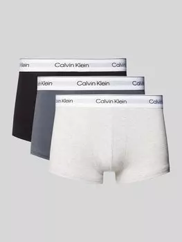 Трусы-боксеры с эластичным поясом и этикеткой в упаковке 3 шт Calvin Klein Underwear, светло-серый