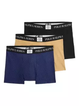Трусы-боксеры с логотипом на поясе (упаковка из трех шт.) POLO RALPH LAUREN, синий