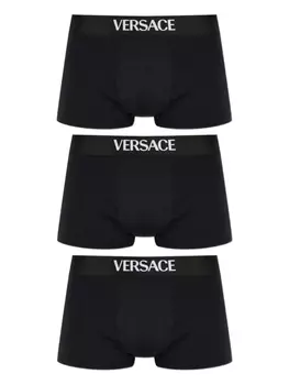 Трусы-боксеры с логотипом Versace (набор из трех шт.), черный