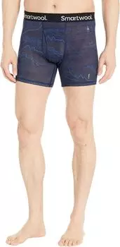 Трусы-боксеры с мериносовым принтом в упаковке Smartwool, цвет Deep Navy Digital Summit Print