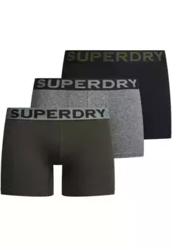 Трусы-боксеры Superdry "BOXER TRIPLE PACK" (упаковка, 3 шт.), цвет Asphalt Grit/Winter Kahki Grit/Black