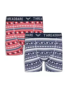 Трусы боксеры Threadbare, цвет navy & red