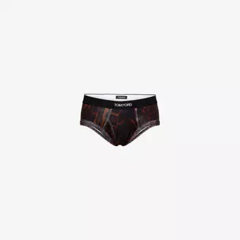 Трусы-боксеры Tom Ford из хлопкового джерси с принтом на резинке, мультиколор