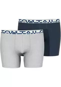 Трусы-боксеры TOM TAILOR (2 шт.), с поясом с логотипом, цвет Grau-Mittel-Melange