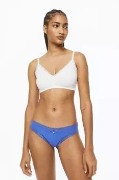 Трусы бразилиана, 3 шт. H&amp;M, голубой/белый/синий