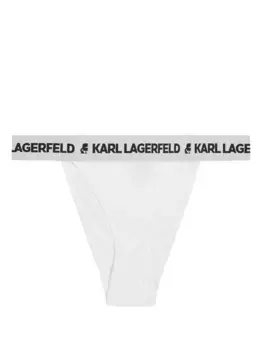 Трусы-бразилиана с логотипом на поясе KARL LAGERFELD, белый