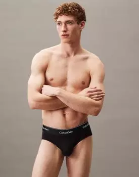Трусы-брифы Calvin Klein Icon Cotton Stretch, 3 пары, цвет черный