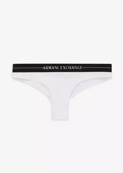 Трусы-брифы из эластичного хлопка с логотипом Icon Armani Exchange, белый
