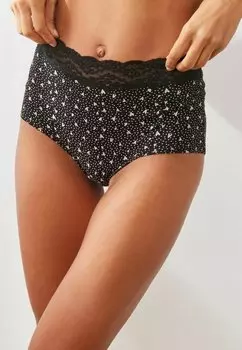 Трусы-брифы PRINT HIGH LEG TRIM FOUR PACK Next, черный