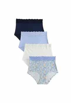 Трусы-брифы PRINT HIGH LEG TRIM FOUR PACK Next, синий