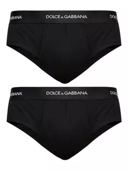Трусы-брифы с логотипом Dolce & Gabbana на поясе, черный