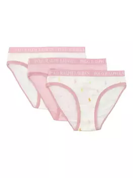 Трусы-брифы с логотипом и поясом POLO RALPH LAUREN KIDS (упаковка из трех шт.), белый