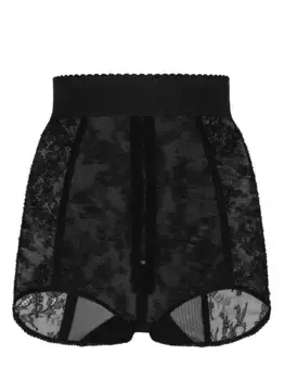 Трусы-брифы с завышенной талией и кружевом DOLCE & GABBANA, черный