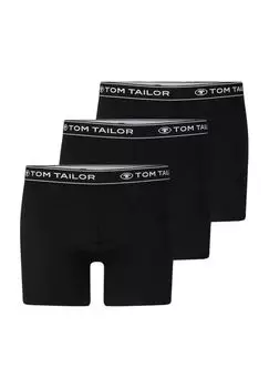 Трусы Buffer Series короткие, с эластичным поясом, мужские TOM TAILOR, цвет Black Black Black