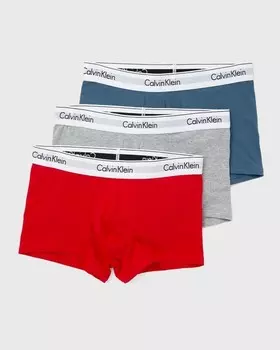 Трусы Calvin Klein Underwear Modern Cotton Stretch Trunk 3-Pack, цвет grey heather, lychee, indian teal