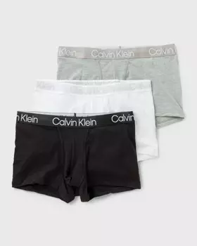Трусы Calvin Klein Underwear Modern Structure Trunk 3-Pack, цвет white/ black/ grey heather