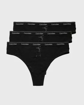 Трусы Calvin Klein Underwear Wmns 3 Pack Brazilian (Low-Rise), цвет black/black/black