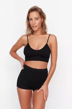 Трусы - Черный - Однотонный Trendyol, черный