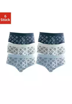 Трусы Clipper (6 шт. в упаковке), с ширинкой, красивой тонкой резинкой, из чистого хлопка, белый