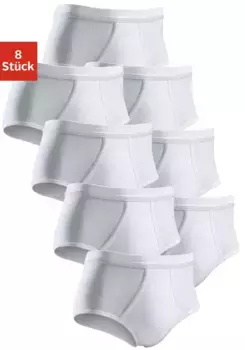 Трусы Clipper (8 шт.), простые базовые на каждый день, из тонкой рубчатой ткани, белый