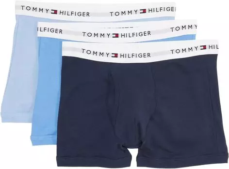 Трусы Cotton Classics Trunks 3-Pack Tommy Hilfiger, цвет Soft Blue