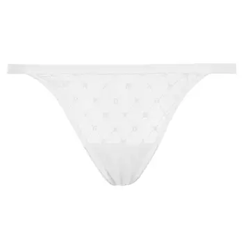 Трусы DKNY Thong Monogramm Mesh, цвет popeline weiss