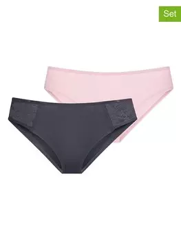 Трусы Dorina 2er Set Radha, цвет anthrazit/rosa