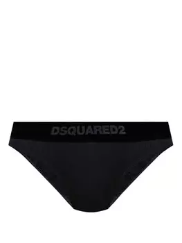Трусы DSQUARED2 с бархатной отделкой, черный