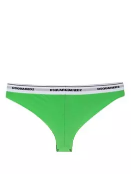 Трусы Dsquared2 с логотипом на поясе и швами, зеленый