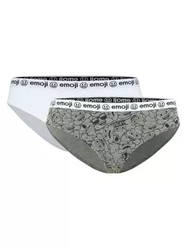 Трусы Emoji, светло-серый/белый